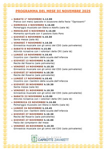 Cosa facciamo a Novembre 2025